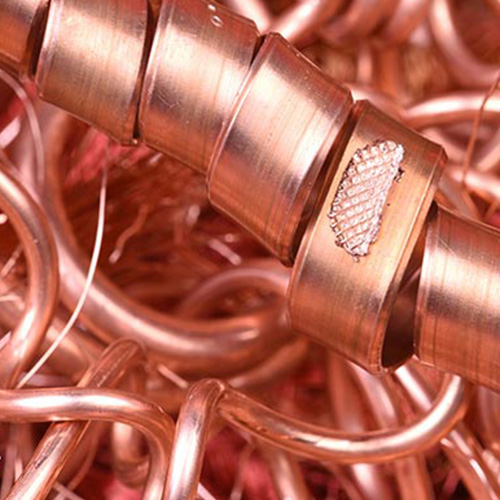 clean used copper coils and pipes