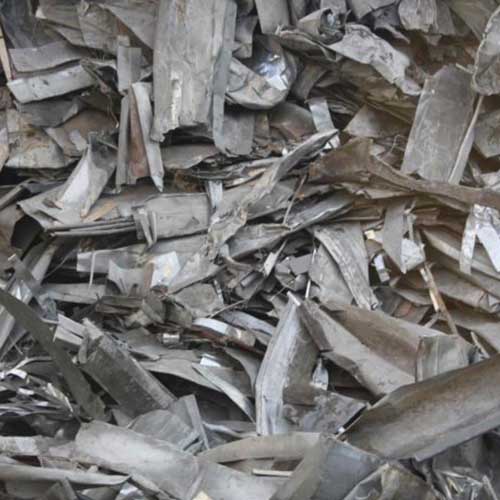 Old zinc scrap metal. Heap of recyclable zinc scrap for sale at low prices.